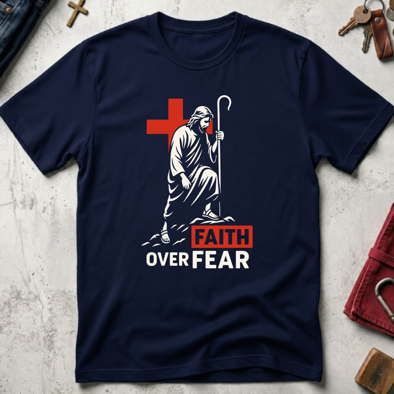 Faith Over Fear - Navy
