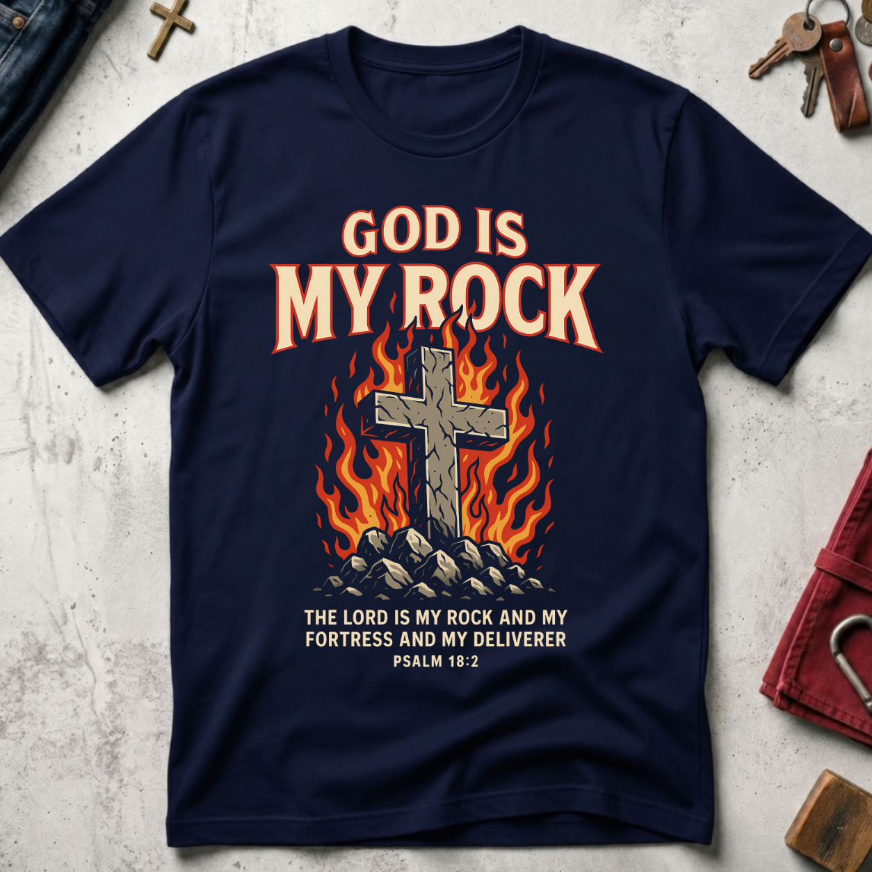 God Is My Rock - Navy