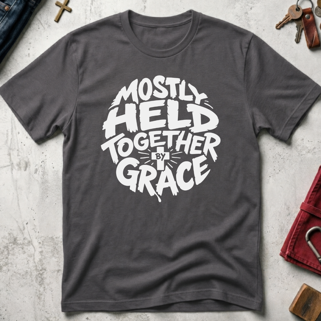 Mostly Held Together by Grace - Charcoal