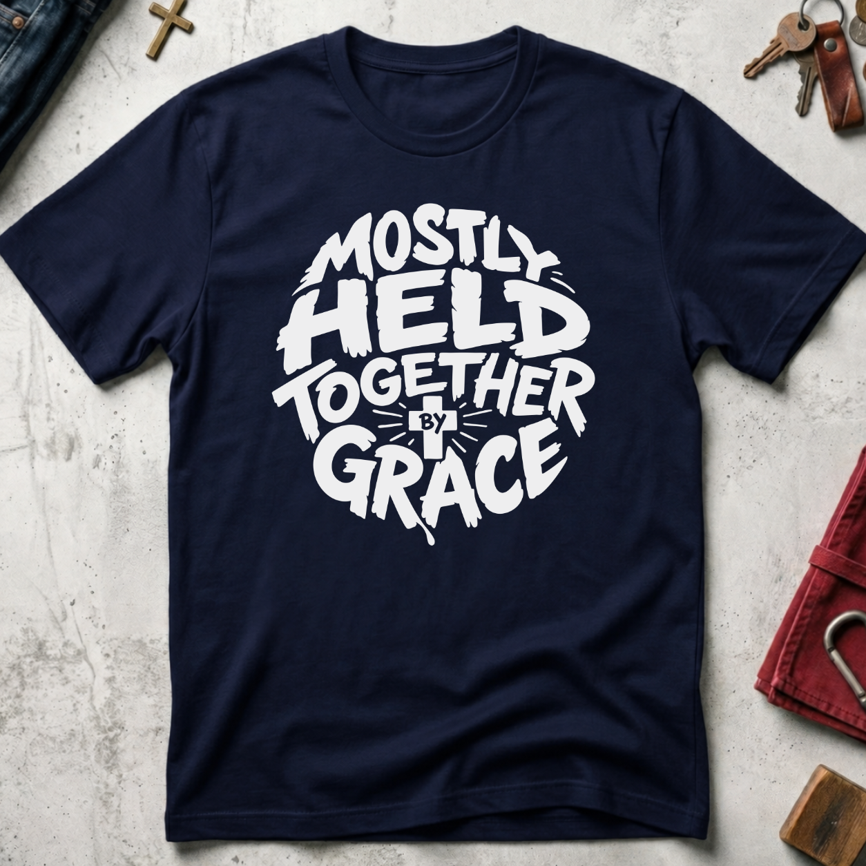 Mostly Held Together by Grace - Navy