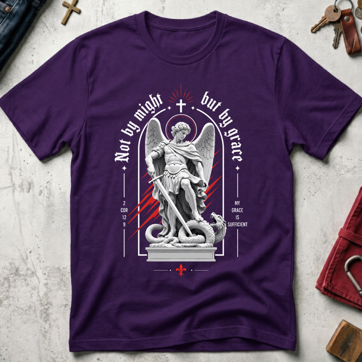 Not by Might but by Grace - Purple