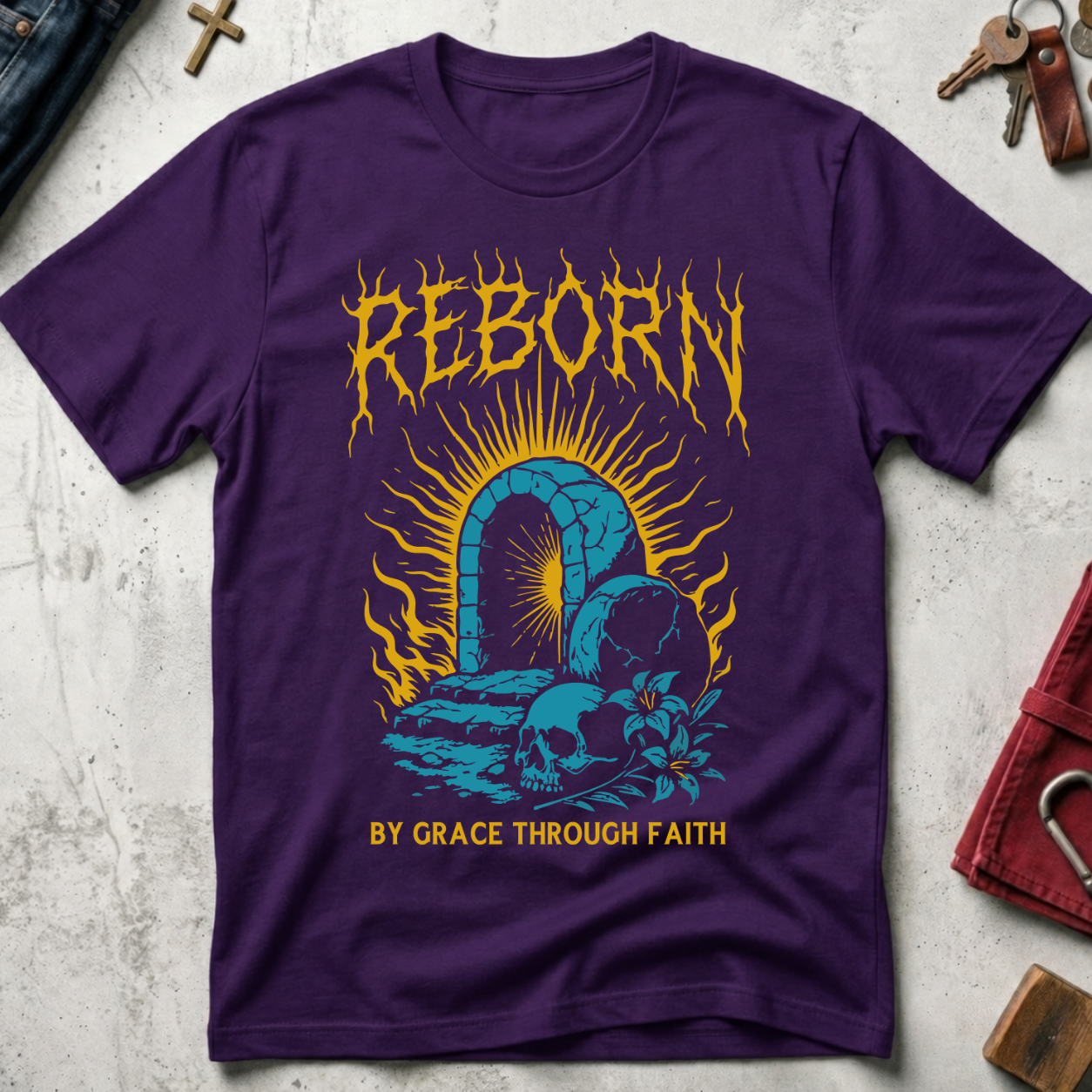 Reborn by Grace Through Faith - Purple