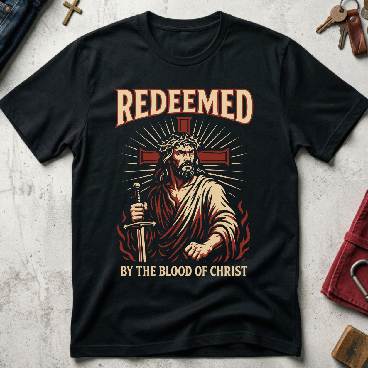 Redeemed by the Blood of Christ - Black