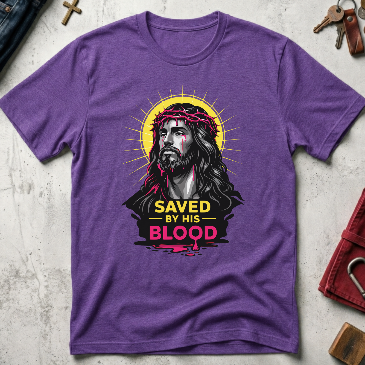 Saved by His Blood - Heather Purple