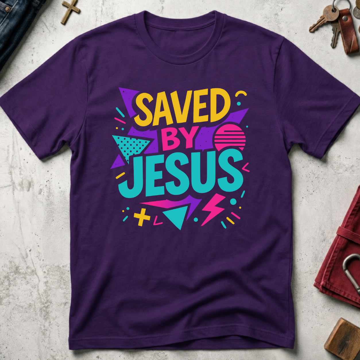 Saved by Jesus - Purple
