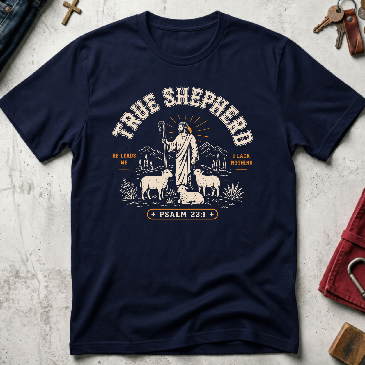 True Shepherd, He Leads Me - Navy